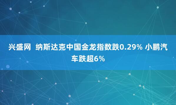 兴盛网  纳斯达克中国金龙指数跌0.29% 小鹏汽车跌超6%